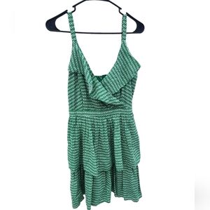 Bar lll Printed Green Ruffled casual dress